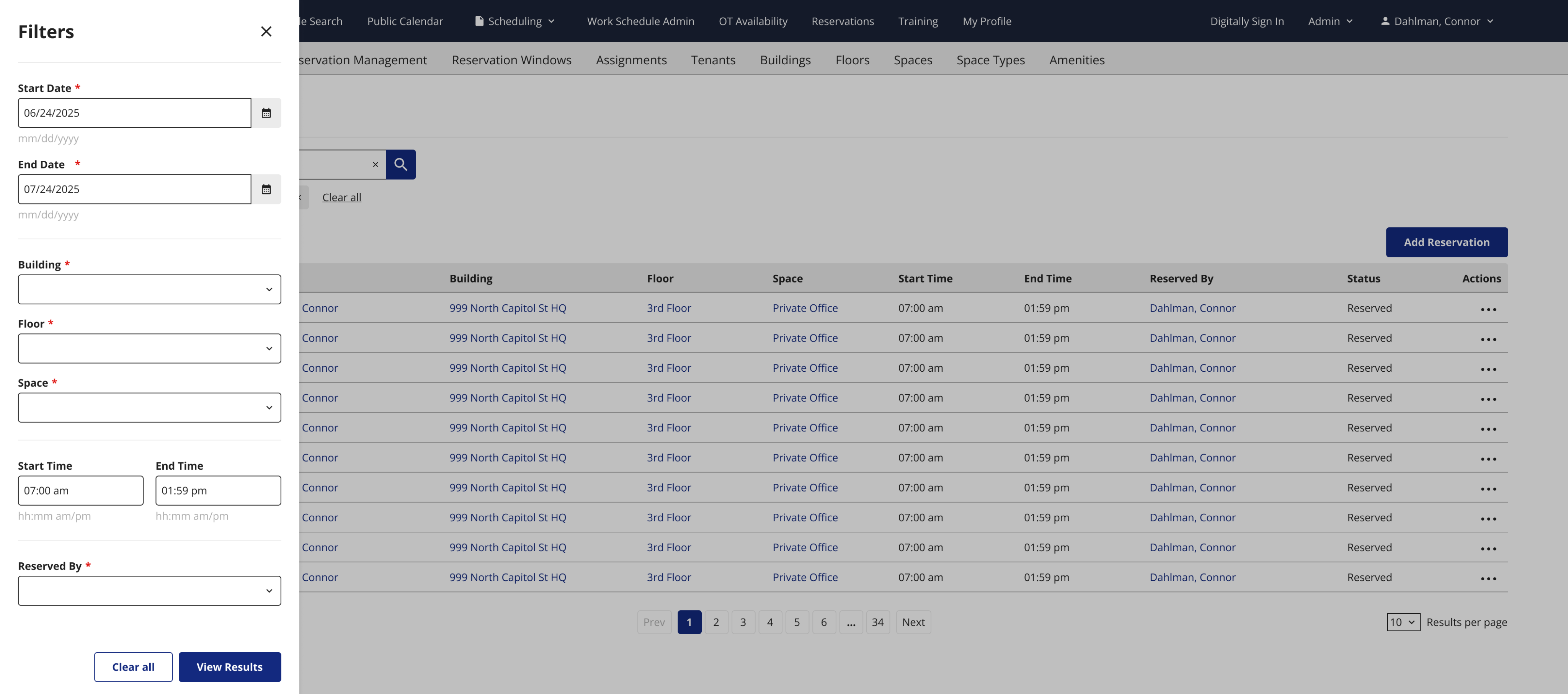 My new design for the filter tray that slides out from the left when the filter button is clicked
